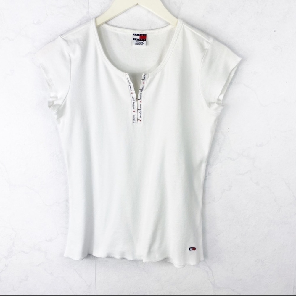 Tommy Hilfiger Ivory Short Sleeve Top